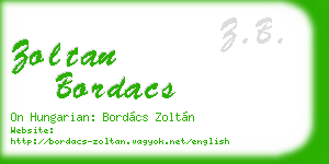 zoltan bordacs business card